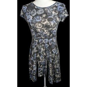 Epic Threads Gothic Floral Blue And Grey Kids Dress